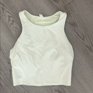Lululemon Athletica Eggshell Green Longline Workout Sports Bra Top